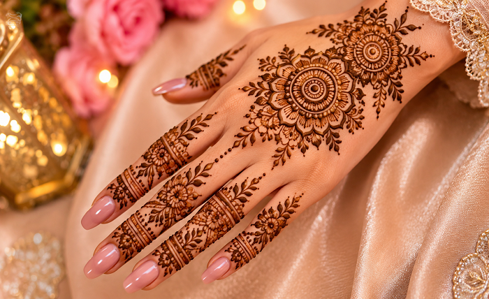 instagram stylish royal front hand mehndi design